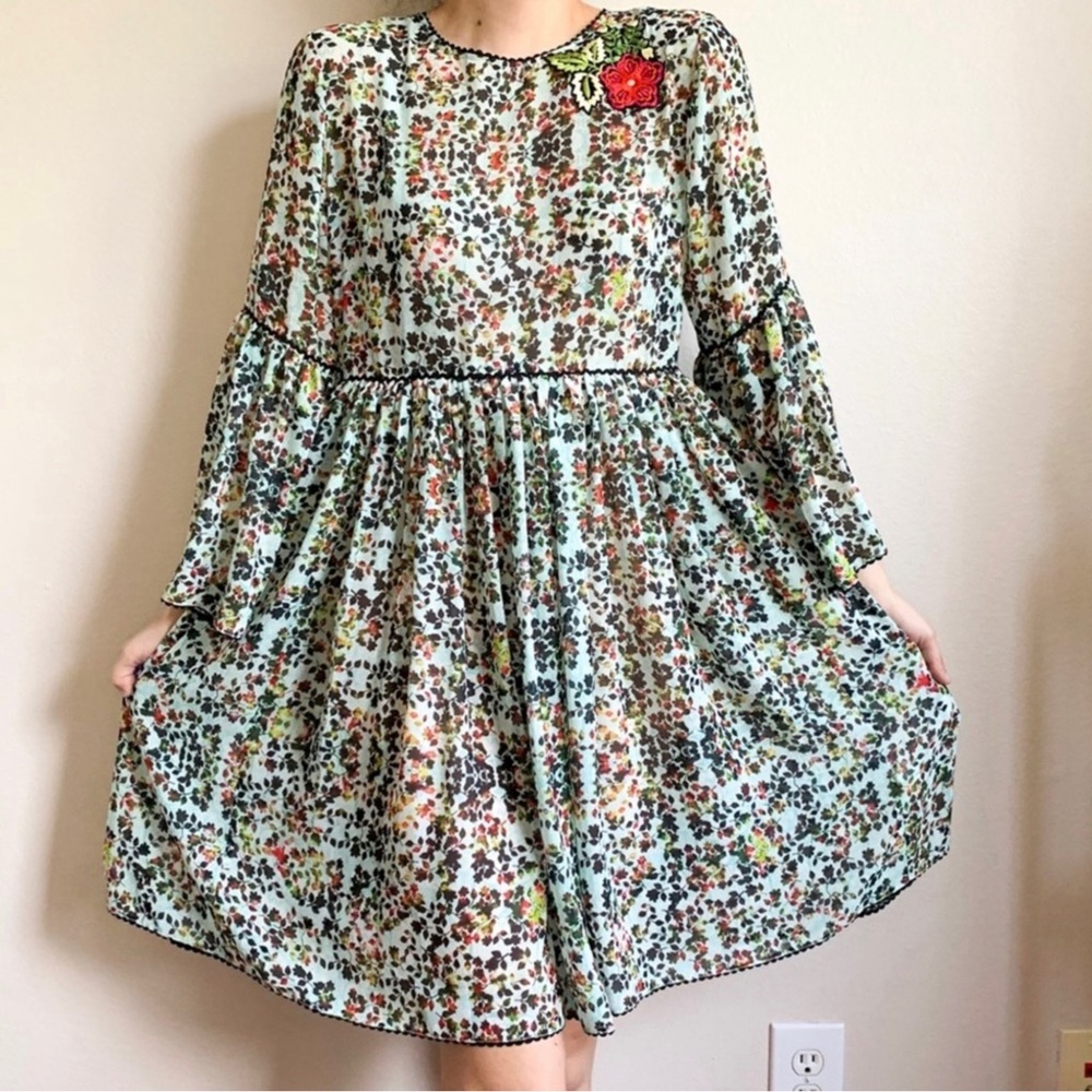 Anthropologie Bhanuni by Javoti Libra Floral Dress Size 4 - Picture 3 of 16